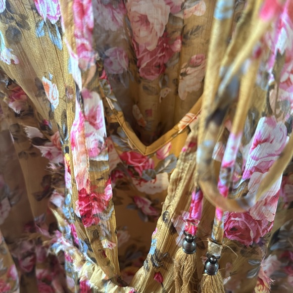 Opt brand size L women dress beautiful flower print with silky slip underneath - Picture 6 of 10